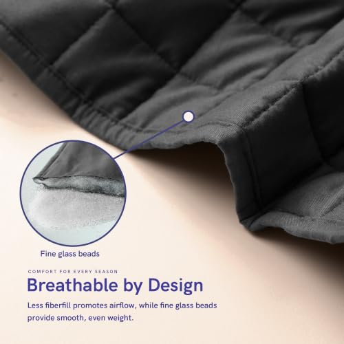 YnM Exclusive Microfiber Dark Grey Weighted Blanket 20lbs, 60x80 inches