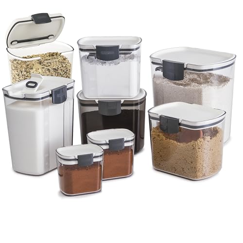 Progressive Multicolor 8-Piece Airtight Kitchen Storage Canister Set for Baking Supplies
