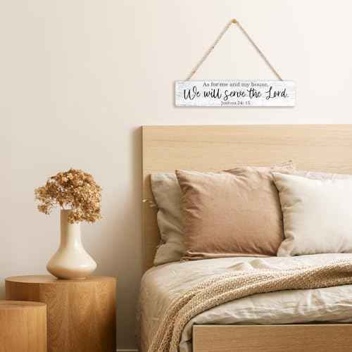 AGMDESIGN As for Me And My House We Will Serve The Lord Bible Verse Wood Sign, Christian Declaration Decor for Prayer Room Church, Faith-Based Wall Decor, Christian Jesus Hanging Wooden Plaque