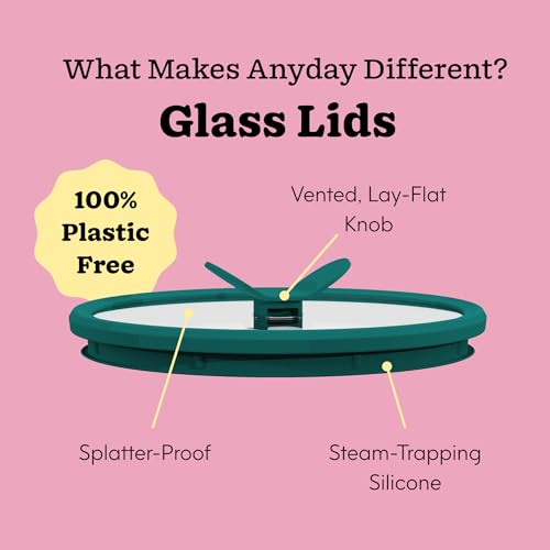Anyday 4-Piece Large Glass Food Storage with Lids - Clear Kale - Variation of THIS listing