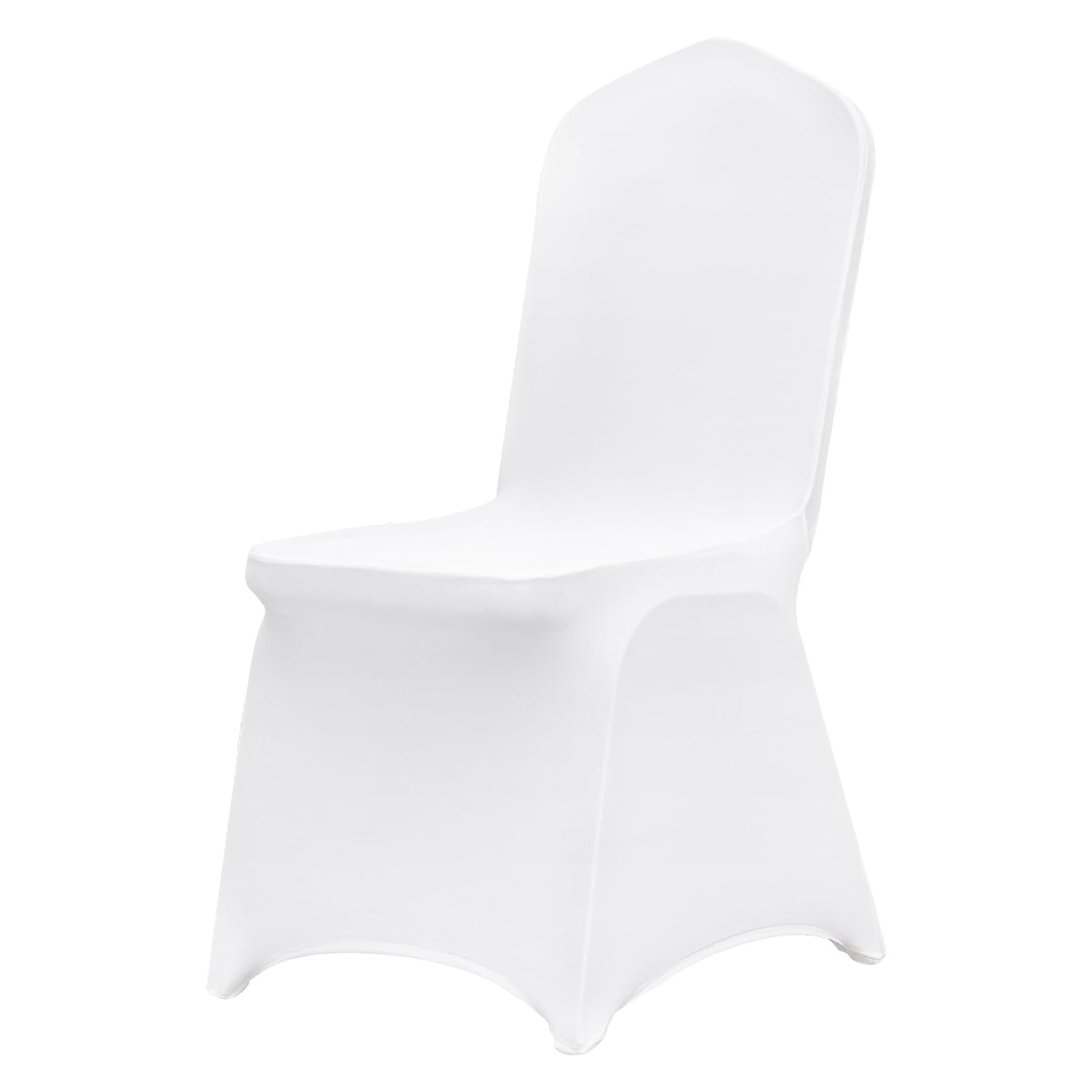 VEVOR 200 Pcs Flat-Front Chair Covers Polyester Spandex Chair Cover Stretch Slipcovers, Wedding, Holiday, Banquet, Party, Celebration, Dining, White