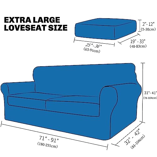 3-Piece Stretch Sofa Cover Set for 71-91 Inch Couches with Cushions - Light Gray