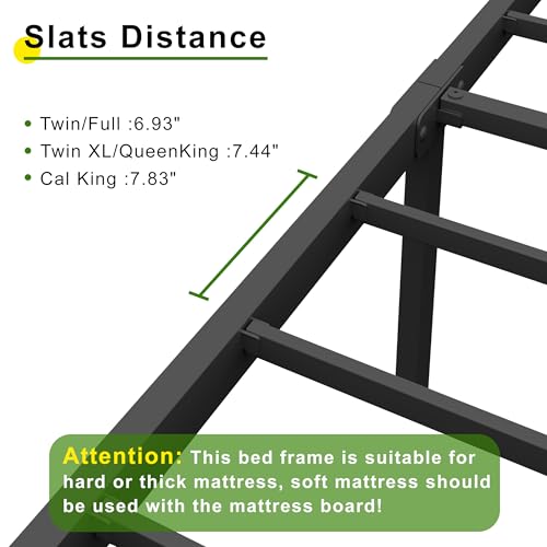 EMODA Queen Bed Frame 18 Inch Tall Heavy Duty Metal Platform with Storage