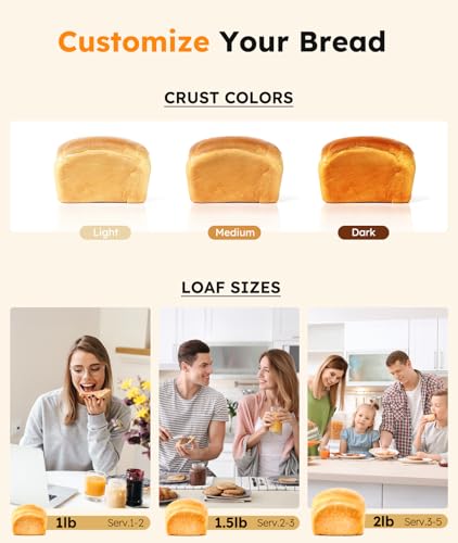 17-in-1 Stainless Steel Bread Maker 2LB Capacity - 15.35 x 12.01 x 13.78 Inches