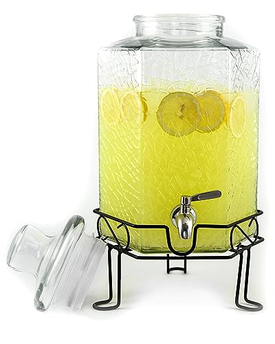 Redfern 2.5 Gallon Glass Beverage Dispenser Stainless Spigot and Stand