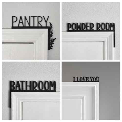 2025 New Year Gift - Cute Metal Door Topper Love You Bye Over Door Frame Decor Corner Sign Black Ornaments Wood Decorations Funny Christmas (Pantry)