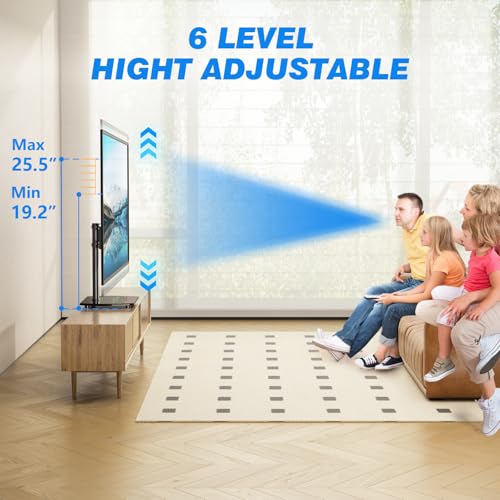 Rfiver Universal Swivel TV Stand for 27-60 Inch TVs, Adjustable Height & Strong Steel Construction