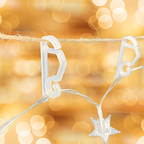 Ourtroness Transparent Outdoor Christmas Gutter Light Clips, 100 Pcs