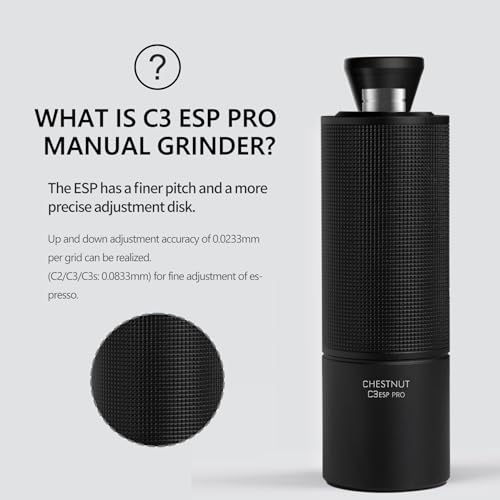 TIMEMORE Chestnut C3 ESP Pro Manual Coffee Grinder Black - Precise Espresso & Pour Over