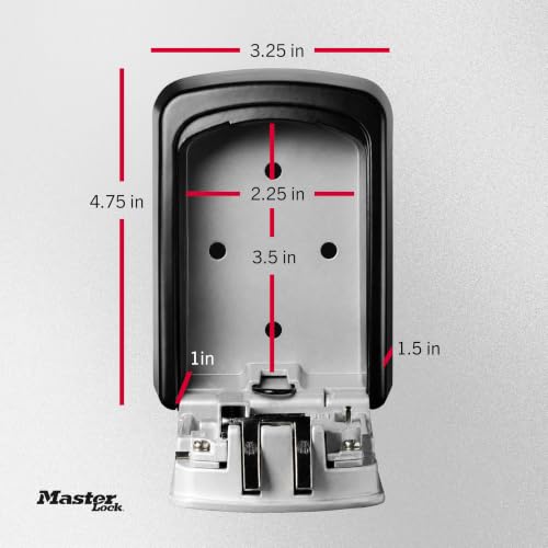 Key Lock Box with 5 Keys and Combination Lock - Wall Mountable, Black/Silver, Variation: Standard Dial / 5 Key Capacity