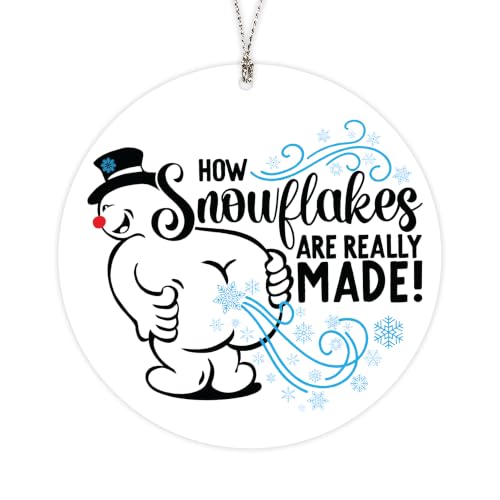 Funny Snowman Christmas Ornament 2026 - Cheeky Holiday Decor by NELXI