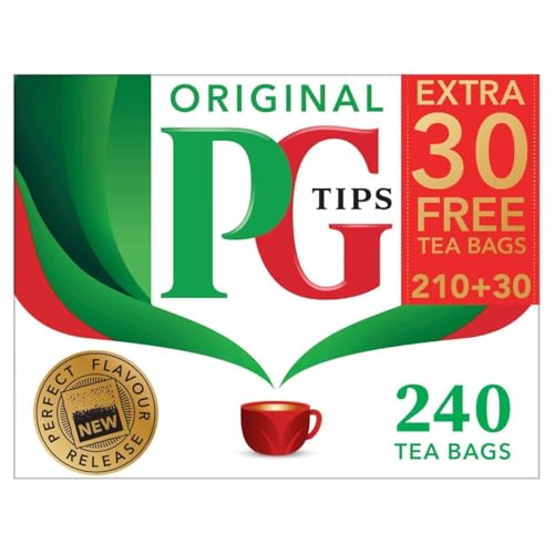 Black Tea Bags - PG Tips Original Non-Pyramid, 240 Count Pack of 4