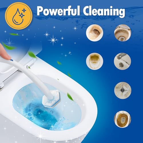 100 Count Disposable Toilet Bowl Wand Refills - Compatible with Clorox & Most Toilet Brushes - Unscented - Pack of 100
