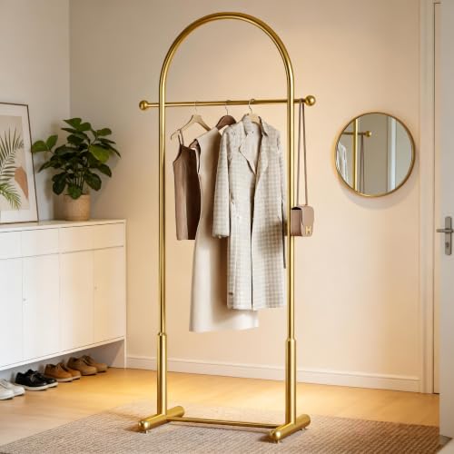 Gold Arch Clothing Rack - Freestanding Metal Garment Rack for Home & Store