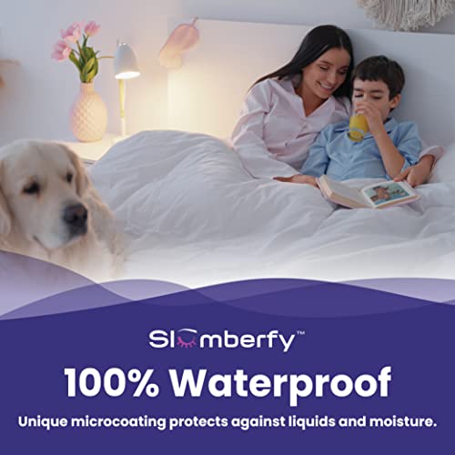 Slumberfy King Size Waterproof Cooling Mattress Protector - Hypoallergenic & Noiseless