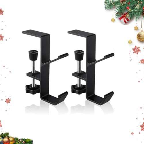 Christmas Stockings Holder Hanger,Metal Hooks for Hanging Christmas Stockings,Stocking Holders for Mantle for Christmas?Decorations (2 Black, 2)