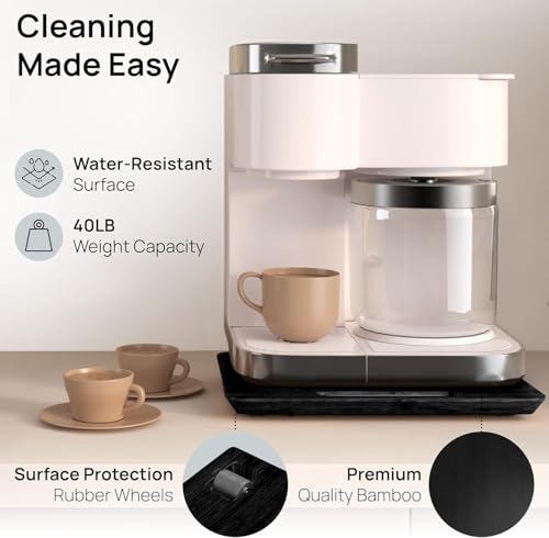 Ibyx Appliance Slider for Coffee Maker - 12x16 Inch Black Sliding Tray