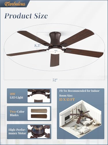 Fanbulous Oil Bronze 52 Inch Ceiling Fan with Light, Remote & App Control