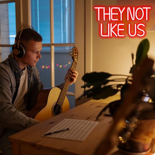 Gippro They Not Like Us Red Neon Sign | Dimmable LED Wall Art, USB Powered