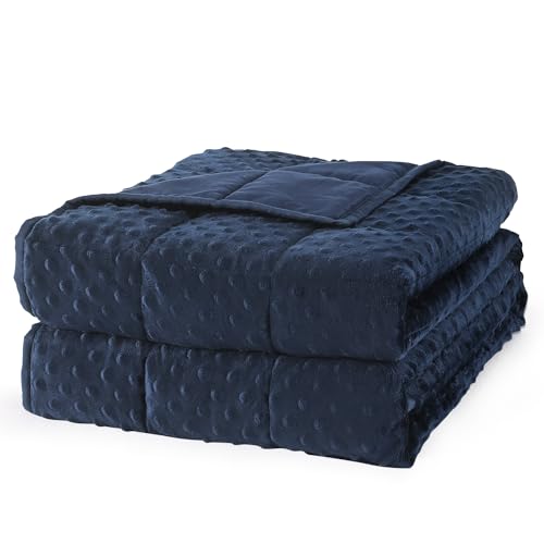Mr. Sandman Weighted Blanket for Adults Navy Blue 15 lbs Queen Size 60x80"