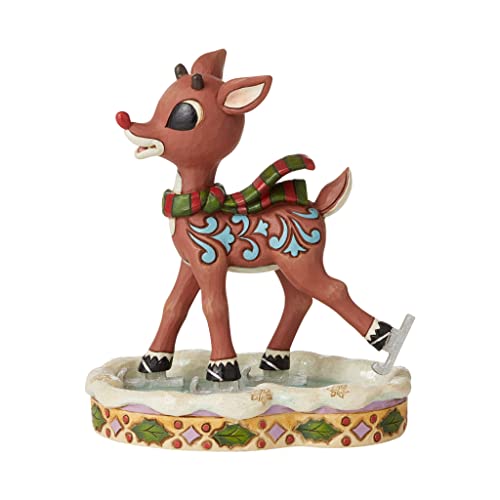 Enesco Rudolph Traditions Jim Shore Ice Skating Figurine 6.3in