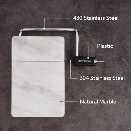 Natural Marble Cheese Slicer with Replaceable Strong Wires & Storage Case