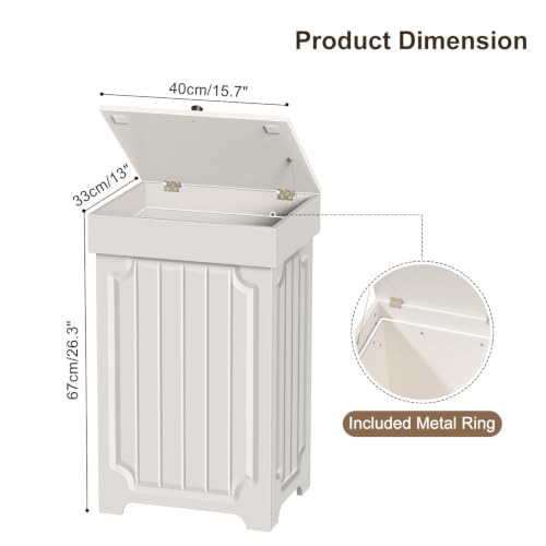 Povrgive White Dog Proof Kitchen Trash Can - 13 Gallon, Pet-Resistant, Modern Design
