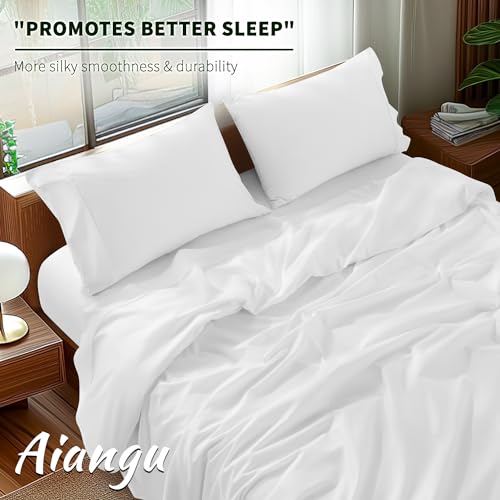 Queen White Egyptian Cotton 1000 Thread Count Bed Sheet Set - Luxury & Soft