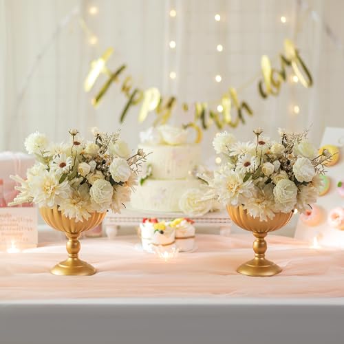 Sziqiqi Gold Urn Vase Set of 10 Tall Wedding Centerpieces Variation Gold/10