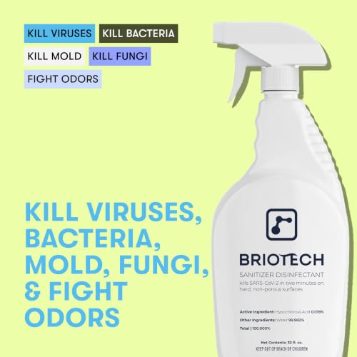 BRIOTECH 1 Gal Hypochlorous Acid Disinfectant Refill - Food Safe, Kills SARS-CoV-2 & Bacteria