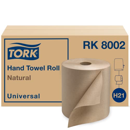 Tork Natural Paper Hand Towel Roll - 6 Rolls x 800 Ft, Universal Compatibility, Eco-Friendly, H21 Dispenser