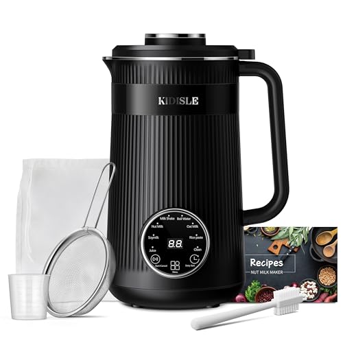 KIDISLE Black 32oz Automatic Nut Milk Maker Machine, Self-Cleaning & Delay Start