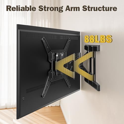 Ultra Slim TV Wall Mount Bracket for 26-75 Inch TVs - Full Motion, Level & Swivel, Space-Saving Design