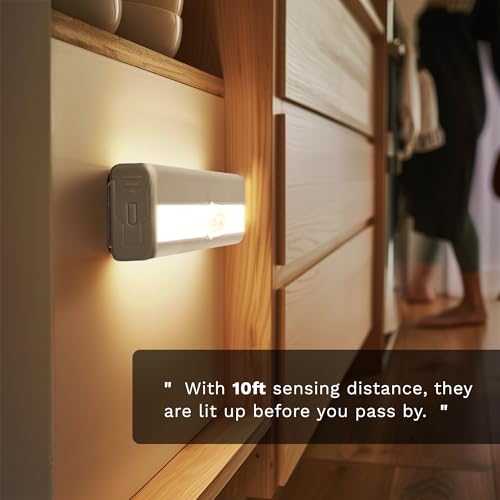 Lexall 6 Pack Battery-Powered Motion Sensor LED Closet Lights, Easy Stick-On Indoor Lighting