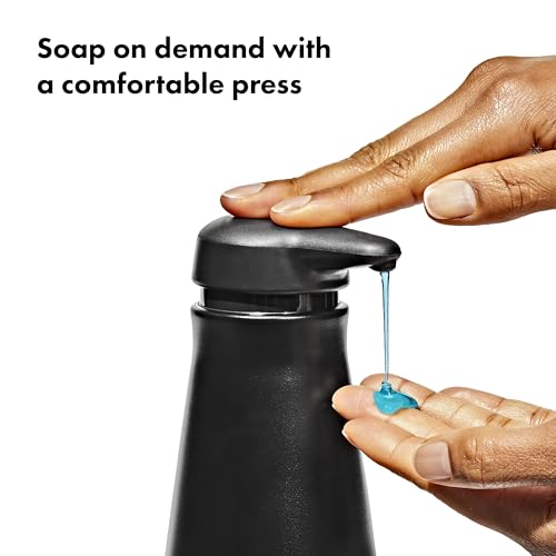 Stainless Steel Soap Dispenser - Matte Black, One-Handed Pump, Nonslip Base - Variation of THIS listing Black