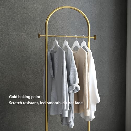 BUZUEY Gold 23.62in Freestanding Clothing Rack with Marble Base - Modern Garment Stand for Small Spaces