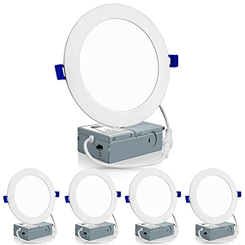 Meconard 4-Pack 6 Inch 3CCT LED Recessed Downlights Canless Wafer Ceiling Lights
