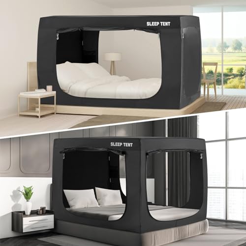 Borna Twin Size Blackout Bed Tent Canopy with 3 Doors for Kids & Adults