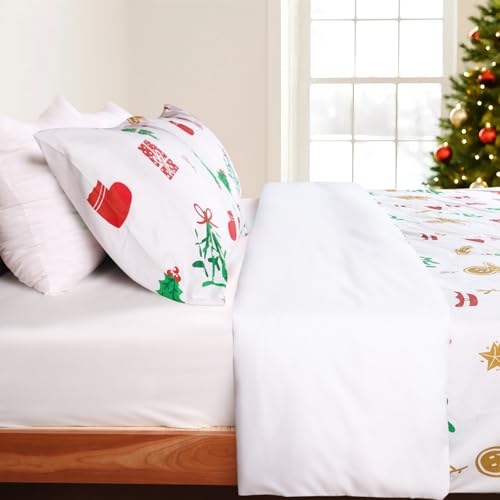 HITIME 100% Polyester Printed Christmas Duvet Cover Set - King Size 3
