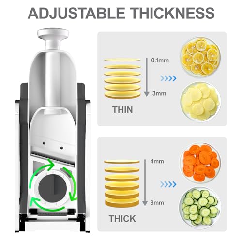 ONCE FOR ALL Gray Mandoline Slicer for Vegetables & Potatoes, Adjustable Thickness