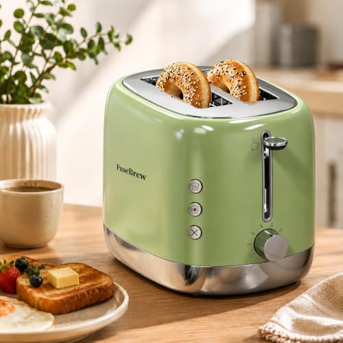 Stainless Steel 2-Slice Toaster with Wide Slots & 8 Browning Levels