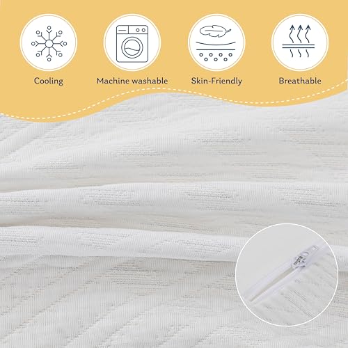 MLILY EGOHOME Twin Mattress 6 Inch Green Tea Gel Cooling Memory Foam Bunk Bed, White, Medium Firm, Made in USA