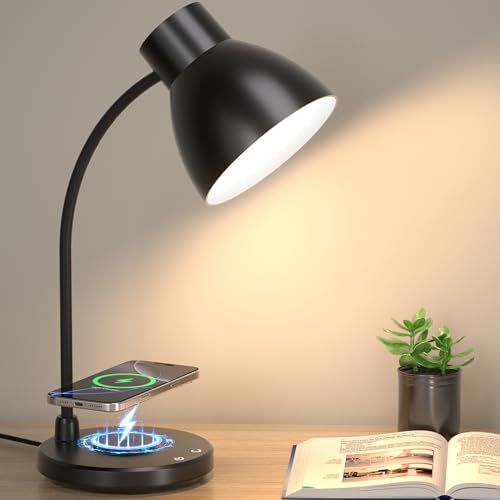 Wireless Charging LED Desk Lamp for Home Office - Black - Variations