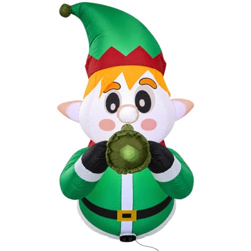 Inflatable Christmas Elf Door Decor - Peeping Holiday Indoor/Outdoor Figurine
