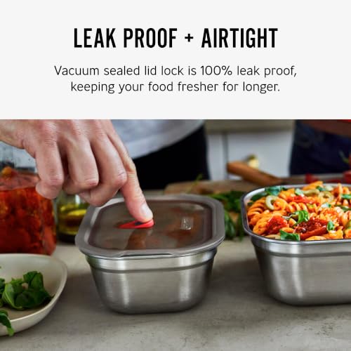 Small Box Set Stainless Steel Microwave Safe Food Storage Containers - 600ml x 3