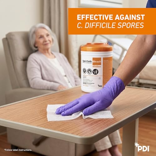 PDI Sani-Cloth Bleach Disinfectant Wipes Bulk Pack - Hospital-Grade Surface Cleaner