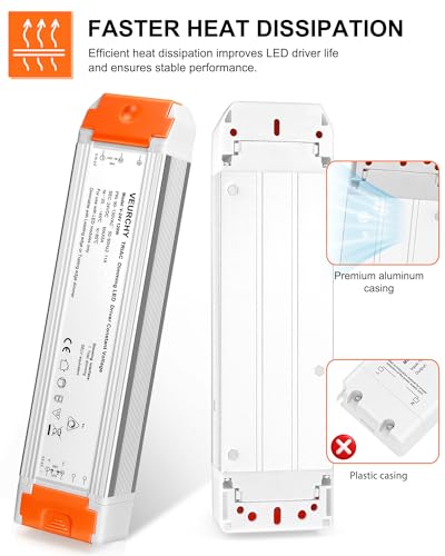 VEURCHY 120W 24V Dimmable LED Driver 120-24 / 1.0 for LED Strip Lights