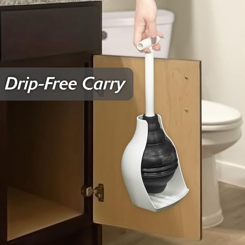 Korky BeehiveMAX Hideaway Toilet Plunger & Holder - White
