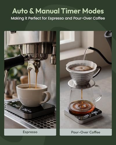 Maestri House Espresso Coffee Scale with Timer - Black & Silver, 0.1g Precision