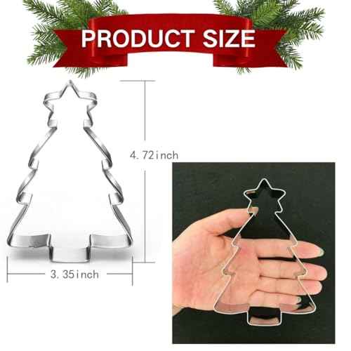 Christmas Tree Cookie Cutter with Star-4.7 Inch-Diswasher Safe-Holiday Cookie Cutters Fondant Biscui Cutters